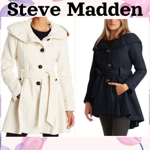 NWT Steve Madden Madden Girl Wool Blend Jacket Available in White or Black - Picture 1 of 16